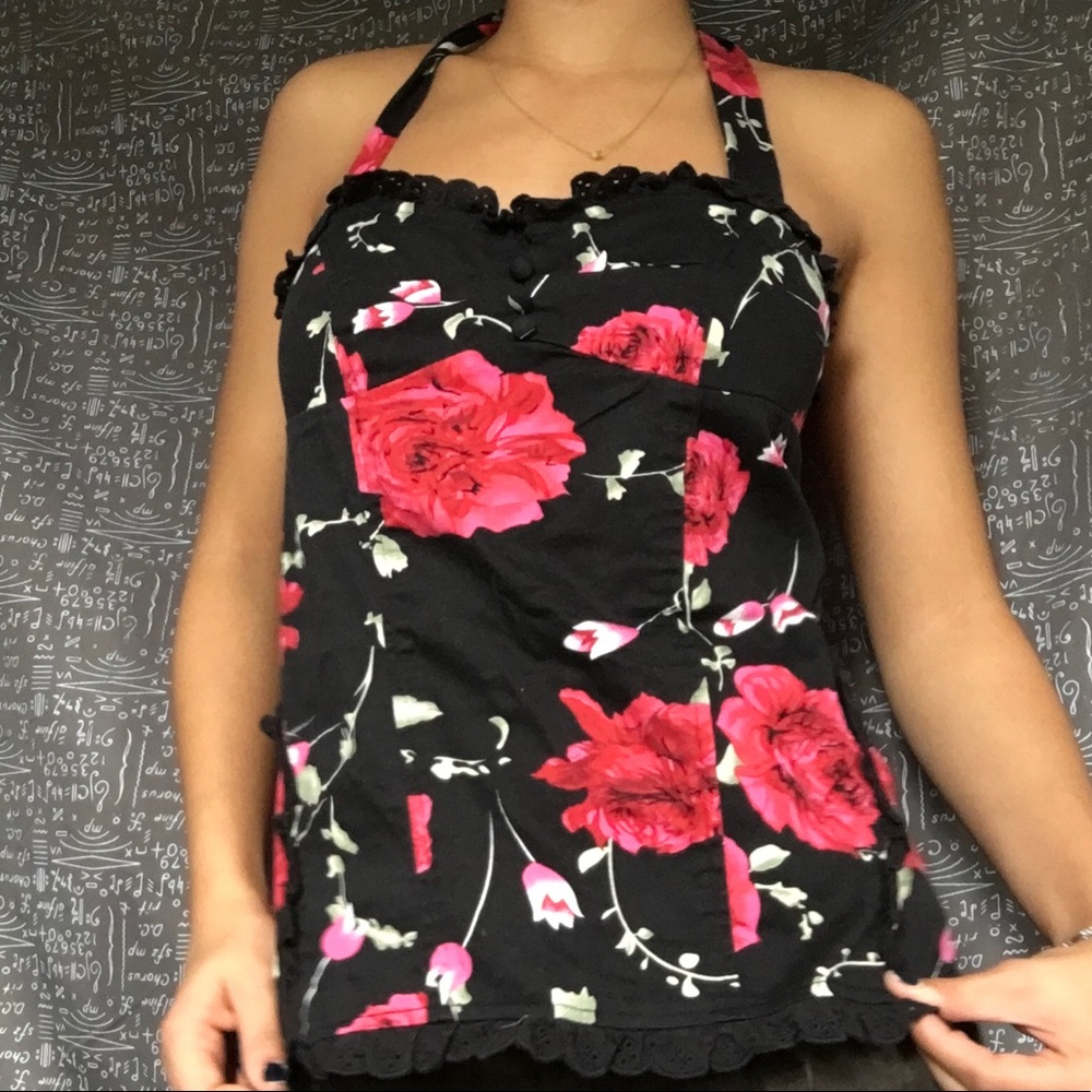 Vintage Floral Halter Top